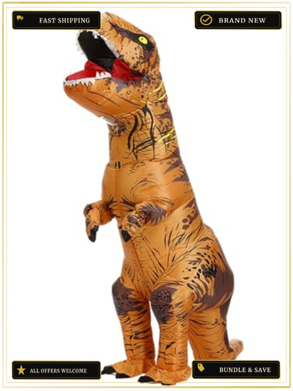 Inflatable Dinosaur Costume Kids & Adults Blow Up Party Suit